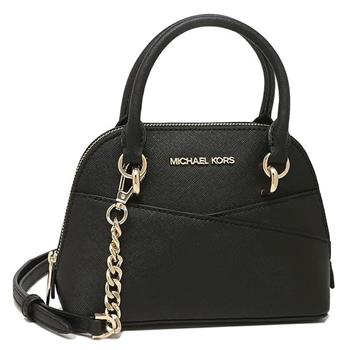 MICHAEL KORS PVC防刮皮革拼接造型貝殼斜背小包－黑