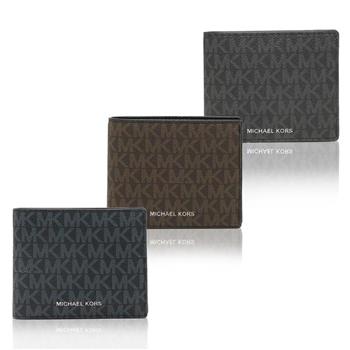 MICHAEL KORS 老花PVC皮革子母短夾