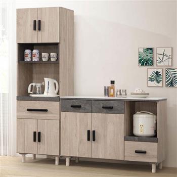 YoStyle 梅林6尺岩板餐櫃二件組(高櫃+餐櫃)