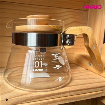 【HARIO V60橄欖木好握系列】01原木色咖啡分享壺400ml [VCWN－40－OV【金石堂、博客來熱銷】