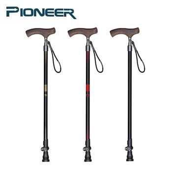 【開拓者 Pioneer】7075鋁合金 原木彎把登山杖 行走杖 登山助力杖（三色任選）