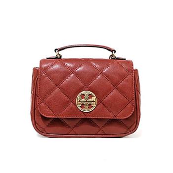 TORY BURCH 菱格紋皮革斜背包－紅【金石堂、博客來熱銷】