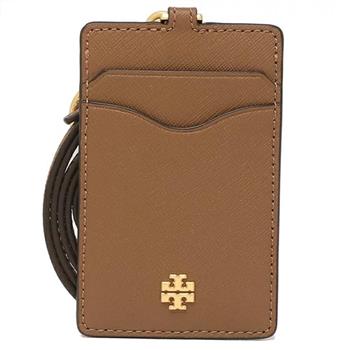 TORY BURCH 素面皮革票卡夾－焦糖