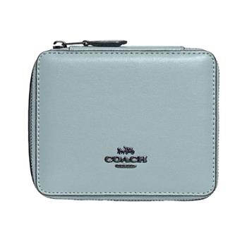 COACH 簡約皮革飾品珠寶盒－藍