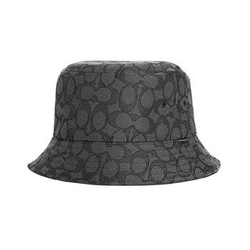 COACH 滿版LOGO織紋漁夫帽－黑灰【金石堂、博客來熱銷】