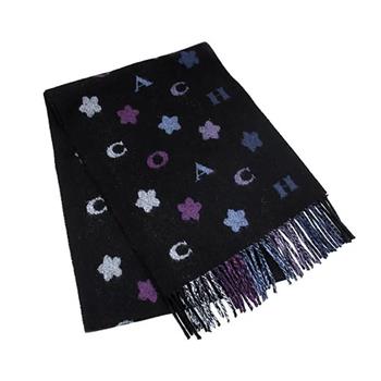 COACH 印花雙面圍巾－繽紛星星藍紫【金石堂、博客來熱銷】