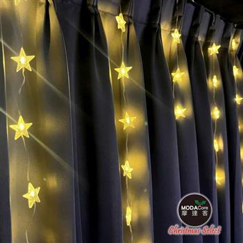 摩達客－75LED 五角星冰條皮線燈插電式－暖白光/彩光（可選款）