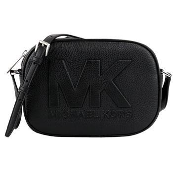 MICHAEL KORS 立體LOGO皮革斜背包－黑色