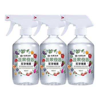 《台塑生醫》蔬果食器潔淨噴霧400mlx3入