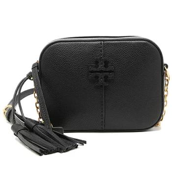 Tory burch 流蘇皮革斜背包－黑