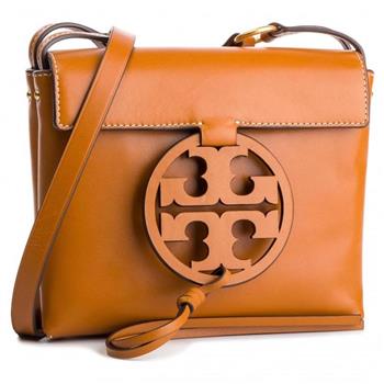 TORY BURCH 造型皮革斜背包－焦糖色