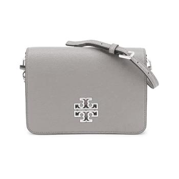 TORY BURCH 雙T－LOGO皮革斜背包－灰