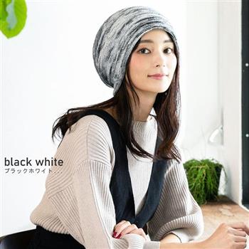 日本 QUEENHEAD 二重抗寒保暖護耳針織帽045黑白條紋色【金石堂、博客來熱銷】