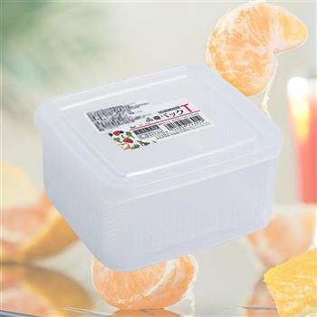 日本製NAKAYA方形可瀝水保鮮盒-1100ml-3入【金石堂、博客來熱銷】