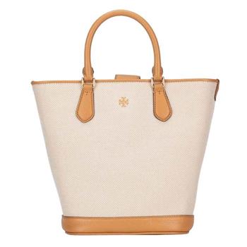 TORY BURCH 簡約麻布托特包-卡其