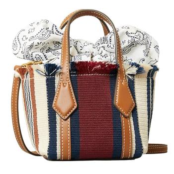 TORY BURCH 拼接帆布兩用包－條紋