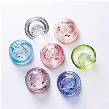 【日本江戶哨子harenomi】 達摩清酒杯(7色可選) 酒杯 日本酒杯 透明玻璃杯