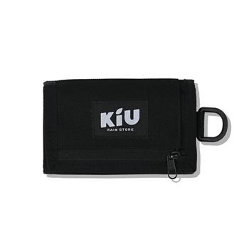 日本KIU 278-900 黑色 防水三折短夾 戶外活動必備~功能強大, D型環, 小物前袋