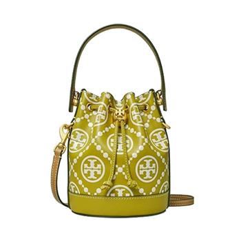 TORY BURCH 雙T－LOGO皮革兩用水桶包－綠