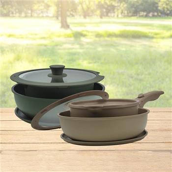 仙德曼露營鍋具組-不沾烤盤系列-1組