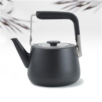仙德曼露營304不鏽鋼泡茶壺-附濾網-1.0L-霧黑色-2支