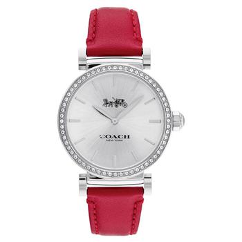 COACH 簡約皮革錶帶腕錶-紅【金石堂、博客來熱銷】