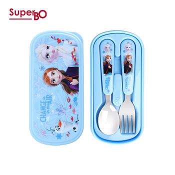 SuperBO 幼兒不鏽鋼匙叉組（附盒）冰雪奇緣