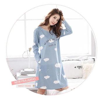 BJ COLLECTION 日系雲朵圖案長袖居家服 BJC50010 FREE 藍色