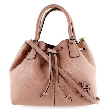 Tory burch 拼接皮革手提包－乾燥玫瑰