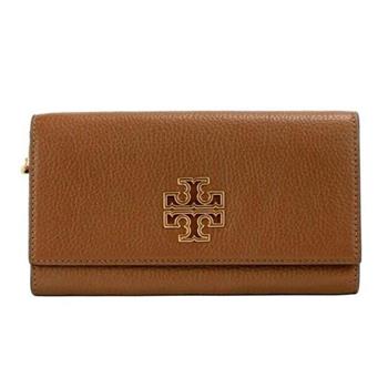 Tory burch 雙T－LOGO皮革信封長夾－焦糖