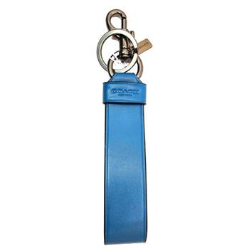 COACH 素面皮革鑰匙圈-藍色【金石堂、博客來熱銷】