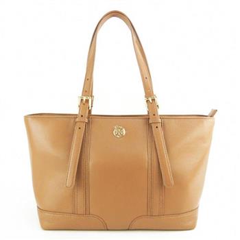 TORY BURCH 素面皮革托特包－駝色