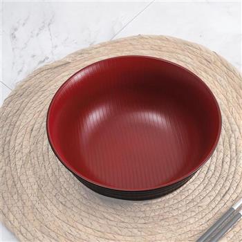 日本製可微波木紋紅黑丼碗-18cm-1200ml-3入【金石堂、博客來熱銷】