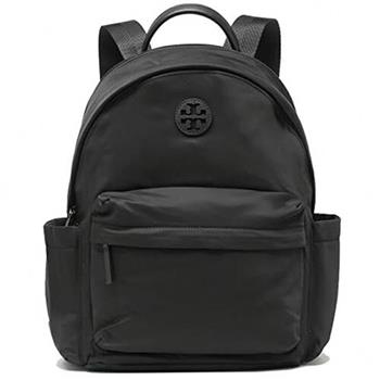 Tory Burch 素面尼龍拉鍊後背包－黑