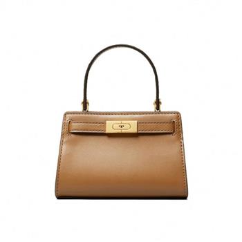 Tory Burch 簡約皮革迷你兩用包－駝