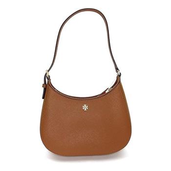 Tory Burch 素面皮革拉鍊肩背包－焦糖
