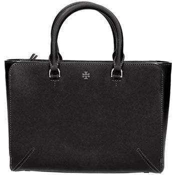 TORY BURCH 素面皮革托特包－黑