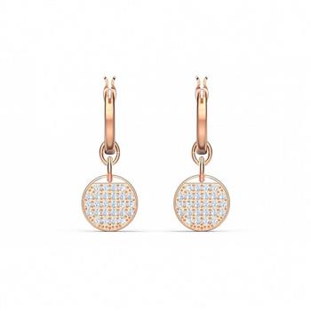 SWAROVSKI 造型圓形耳環-金色