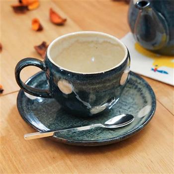 【日本六魯】BLUT’S ROKURO 藍圓點咖啡杯組 咖啡杯 點心碟 餐具組【金石堂、博客來熱銷】