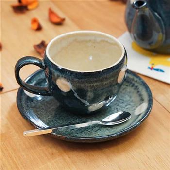 【日本六魯】BLUT’S ROKURO 藍圓點咖啡杯組 咖啡杯 點心碟 餐具組