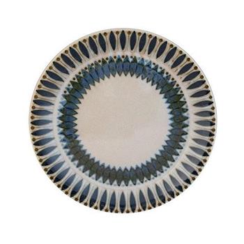 【日本美濃燒】Marusan Kondo Clasico北歐自然幾何紋復古風陶瓷L號大餐盤 主餐盤【金石堂、博客來熱銷】