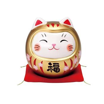 【日本藥師窯】彩繪櫻金福招財金貓存錢筒 招財貓 幸運 儲金筒