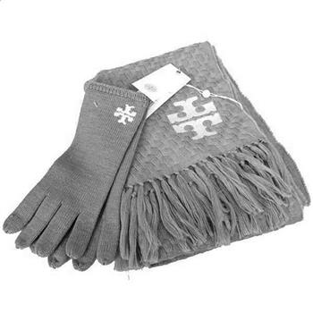 TORY BURCH 圍巾手套禮盒組－灰色