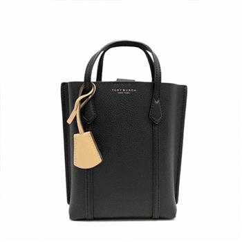 Tory Burch 素面皮革肩背托特包－黑