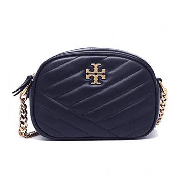 TORY BURCH 質感羊皮斜背包－深藍