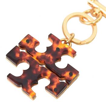 Tory Burch 雙T－LOGO造型鑰匙圈－琥珀色