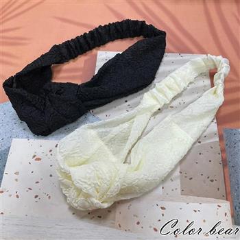 【卡樂熊】氣質不規則壓紋蝶節造型髮帶(兩色可選)