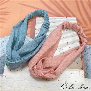 【卡樂熊】氣質不規則壓紋交叉造型髮帶(兩色可選)