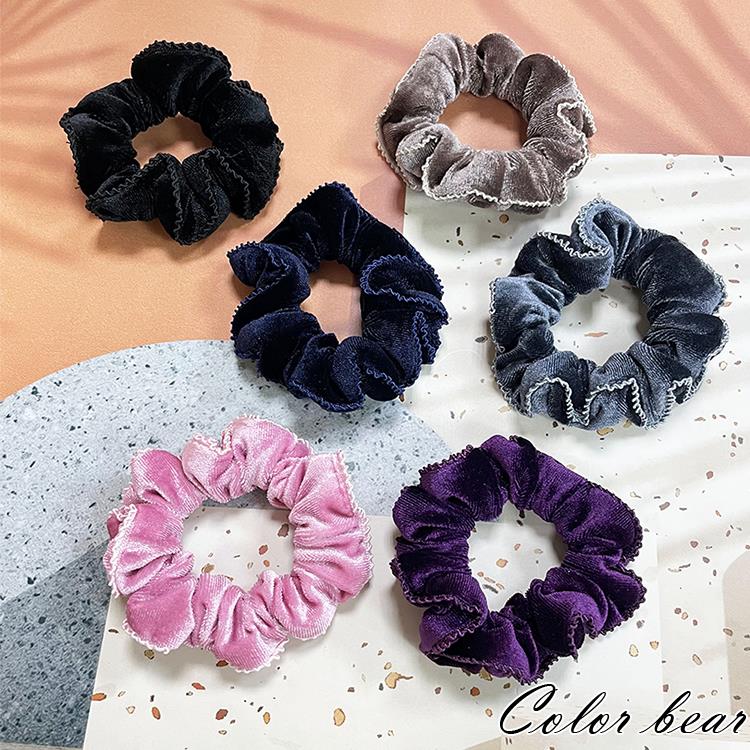 【卡樂熊】基本絨布典雅造型圈束/腸束/髮圈(六色可選) 【卡樂熊】基本絨布典雅造型圈束/腸束/髮圈(六色可選)