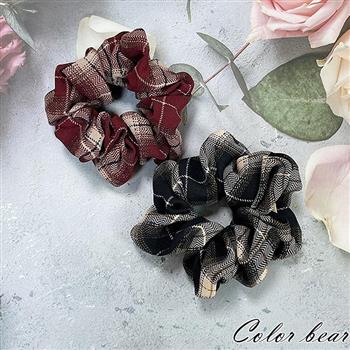 【卡樂熊】韓版百搭格子造型腸束(兩色可選)